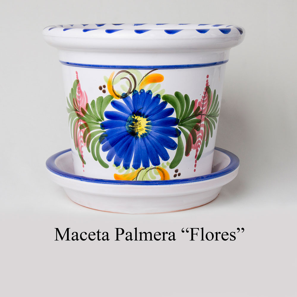 Maceta Palmera Flores también disponible en la variedad de colores de la imagen